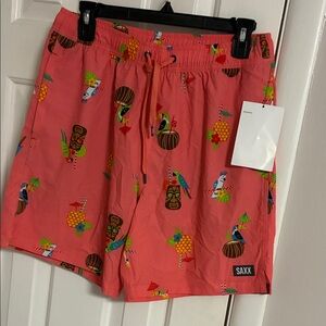 SAXX OH BUOY Tropical Print Swim Shorts